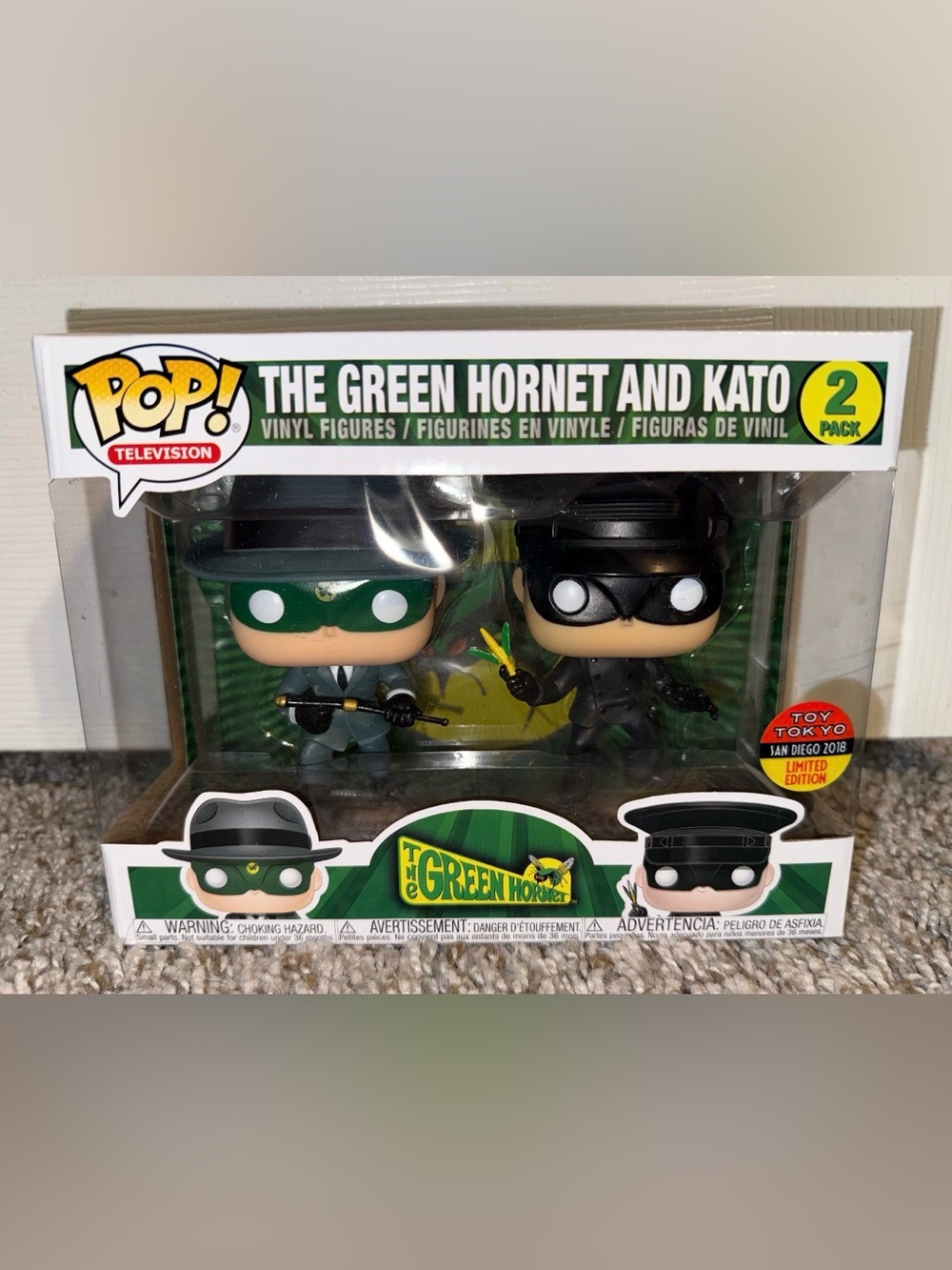 Funko The Green Hornet & Kato Vinyl Figures - Green, Black, Yellow